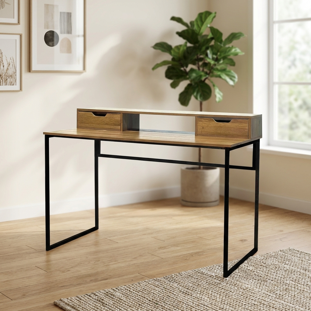 DecHome IND 7456AW02-20A Scrittoio Industriale 120x60x95 cm colore Nero