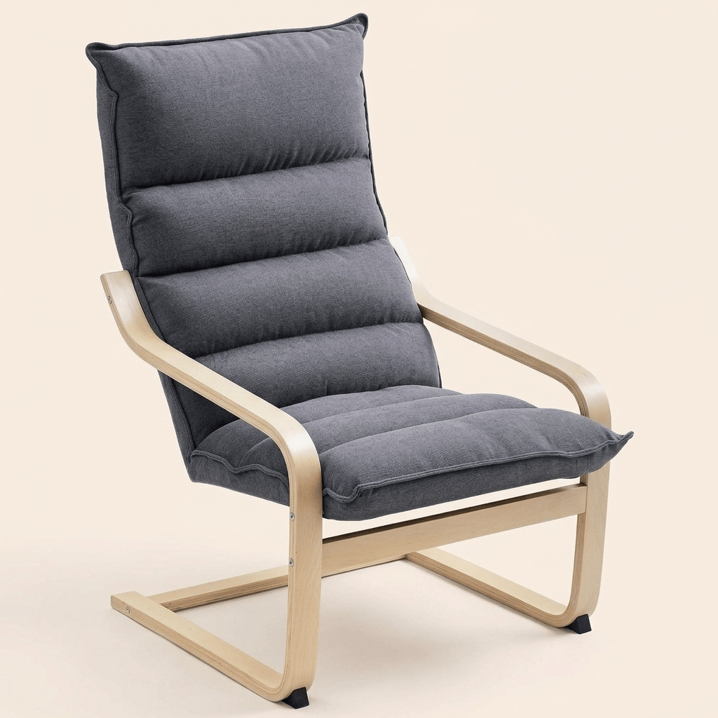 DecHome K738GY Poltrona Moderna in Tessuto Velluto 67x83x105 cm Grigio