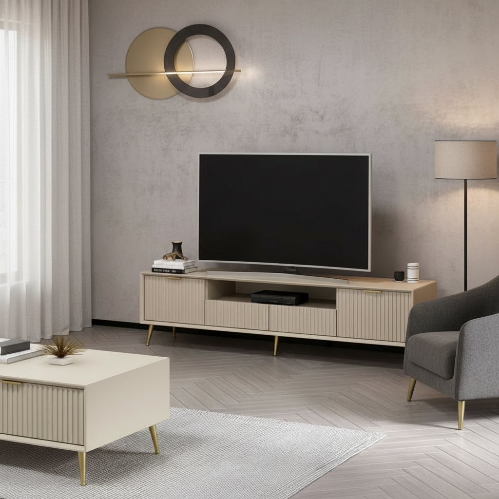DecHome KALETV180CASHPIEDI Mobile TV Moderno 180x35x45 Cashmere Kale