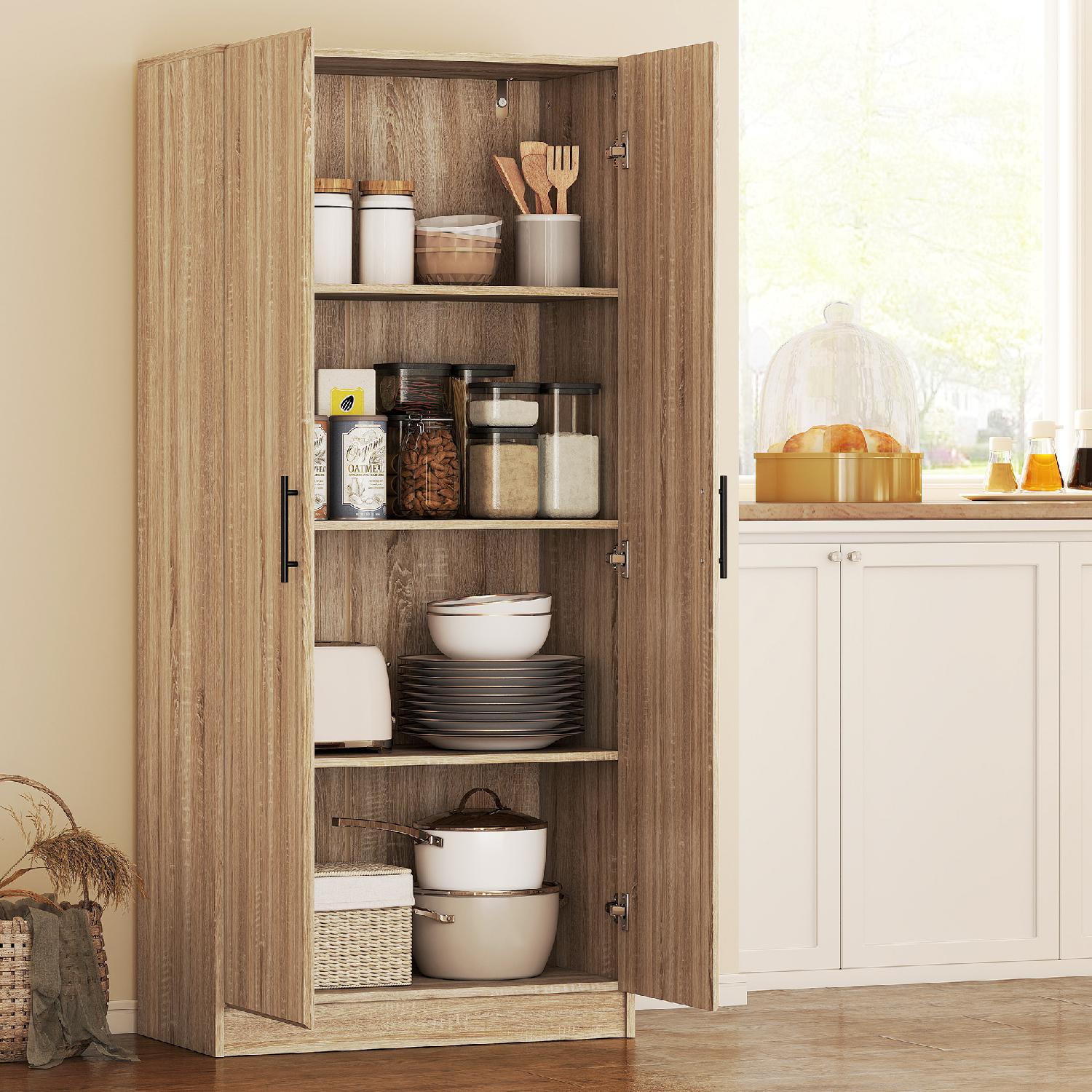 DecHome L4230ND Mobile Multiuso 2 Ripiani Regolabili e Ante 75x40x165 cm Legno