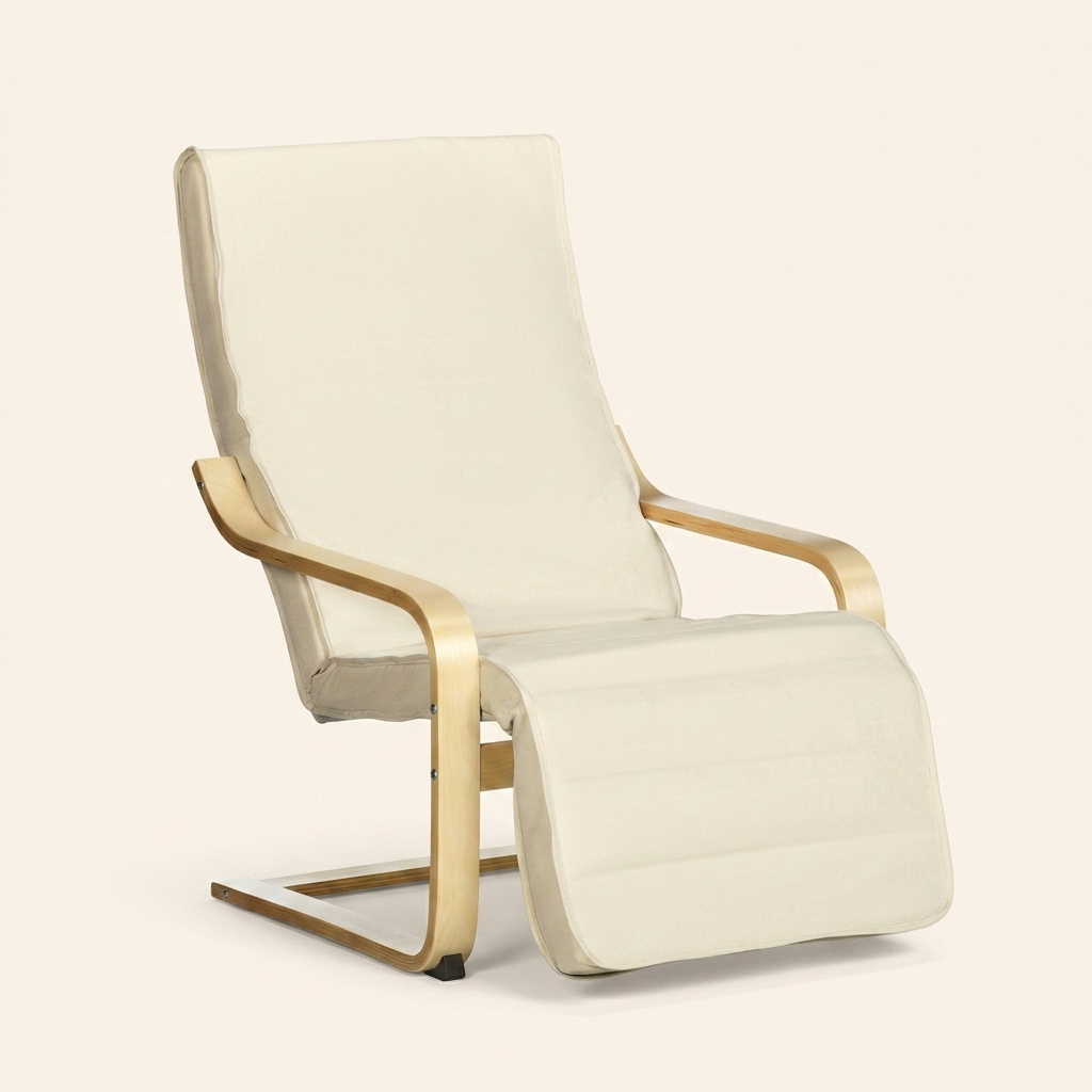 DecHome L5340LG Poltrona Relax Reclinabile Manuale 66,5x94x100 cm, Crema