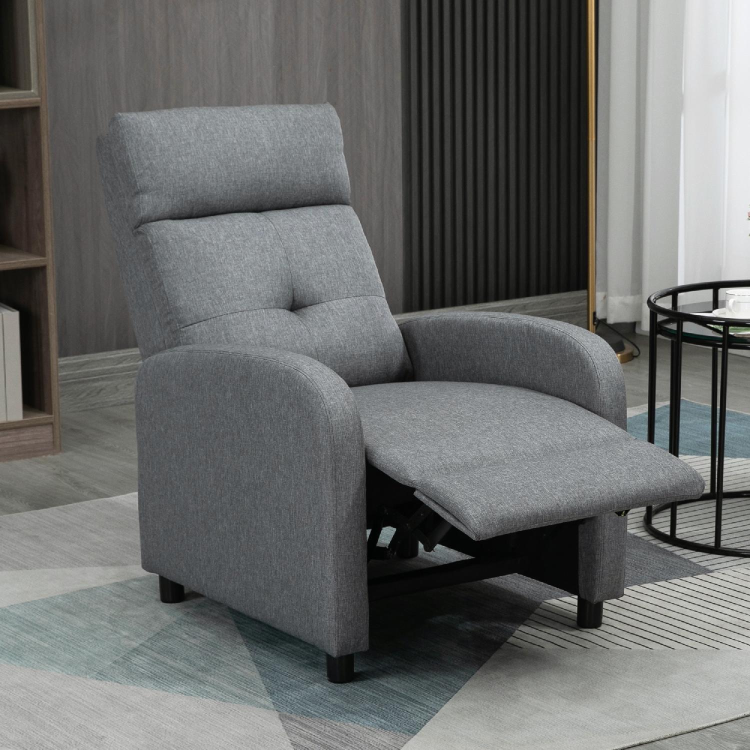 DecHome L5340LG Poltrona Relax Reclinabile Manuale Grigio, 67x87x98 cm