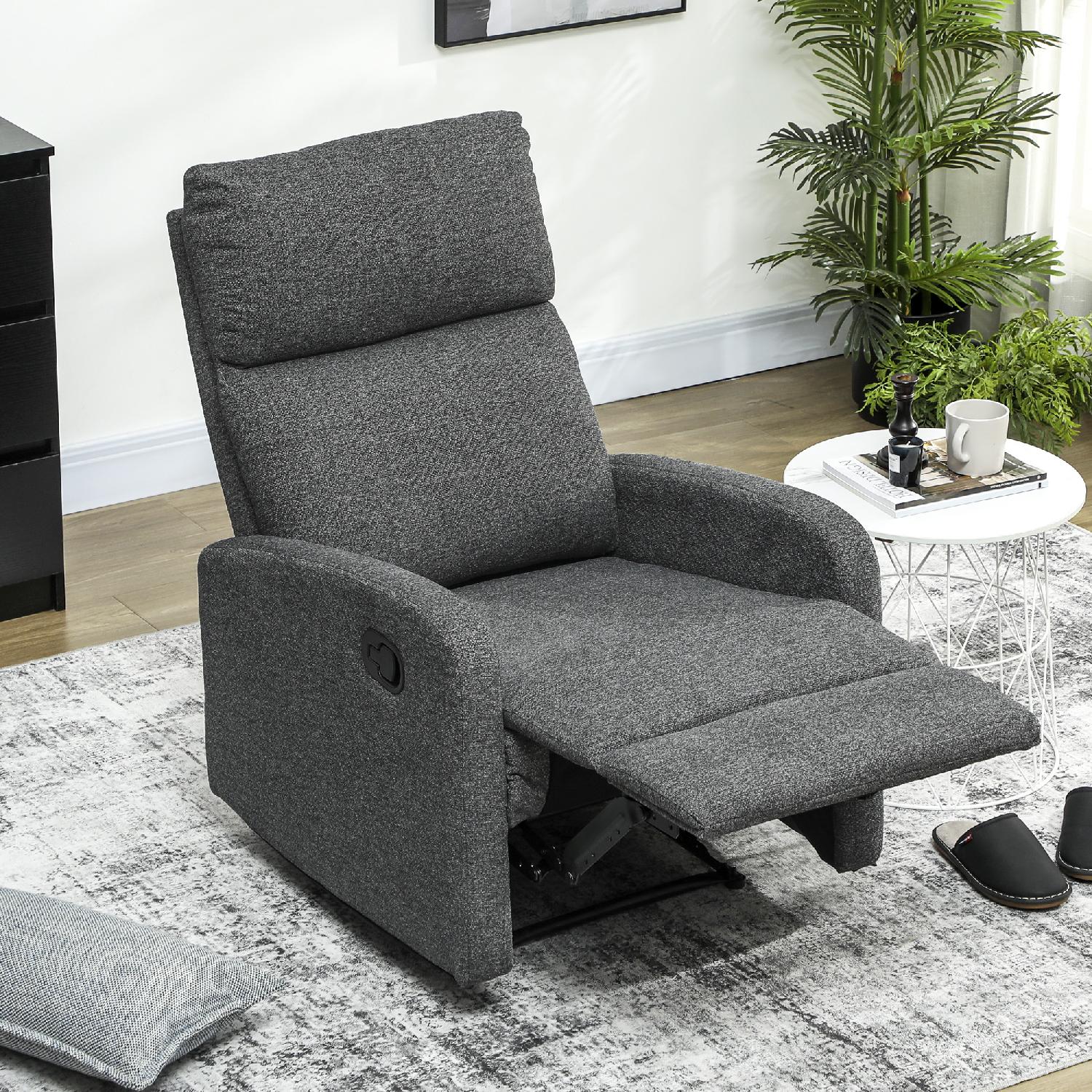 DecHome L5351GY Poltrona Relax Reclinabile Manuale 69x91x101 cm Grigio
