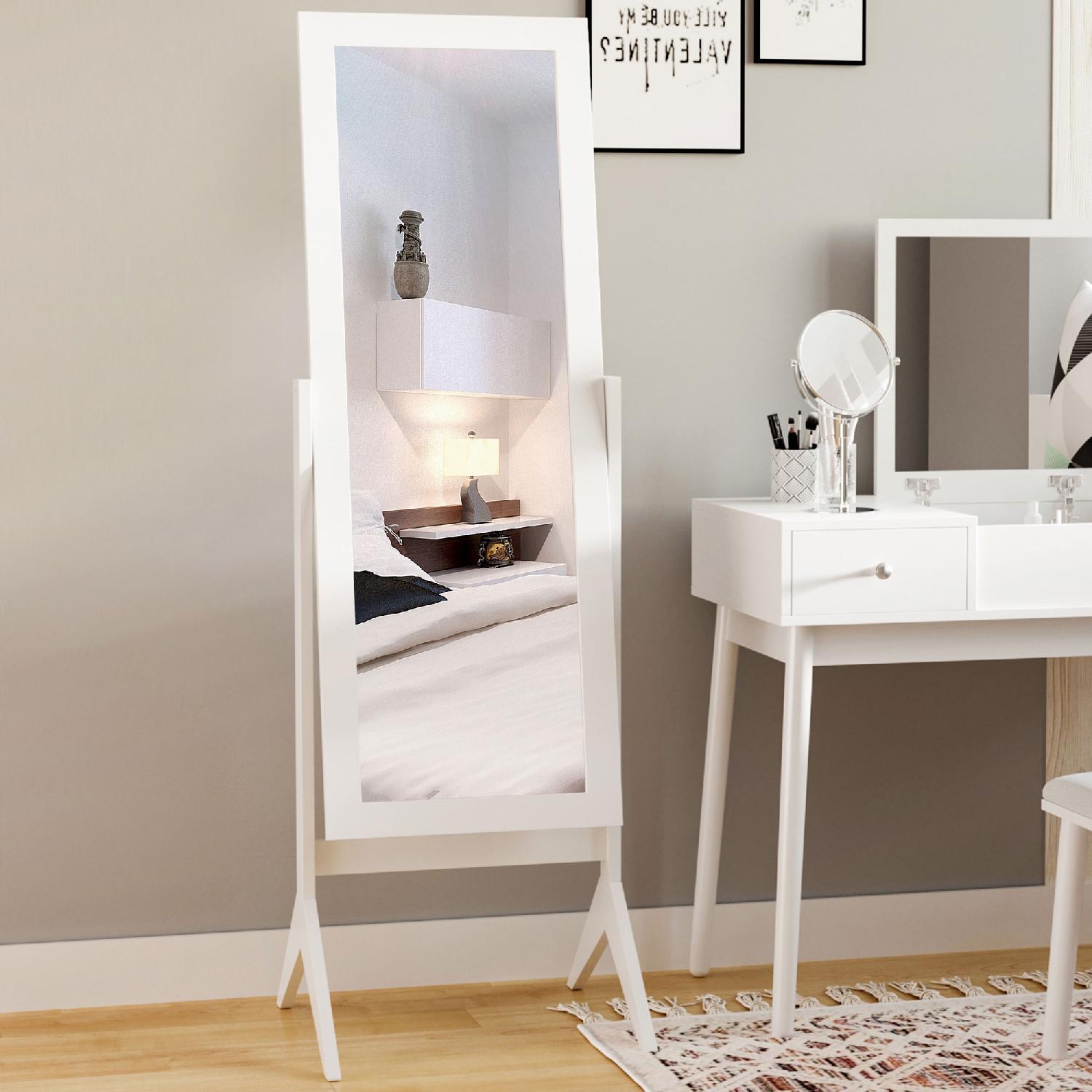 DecHome L6438WT Specchio a Figura Intera 4 Gambe Angolazione Regolabile 47x46x148 Bianco