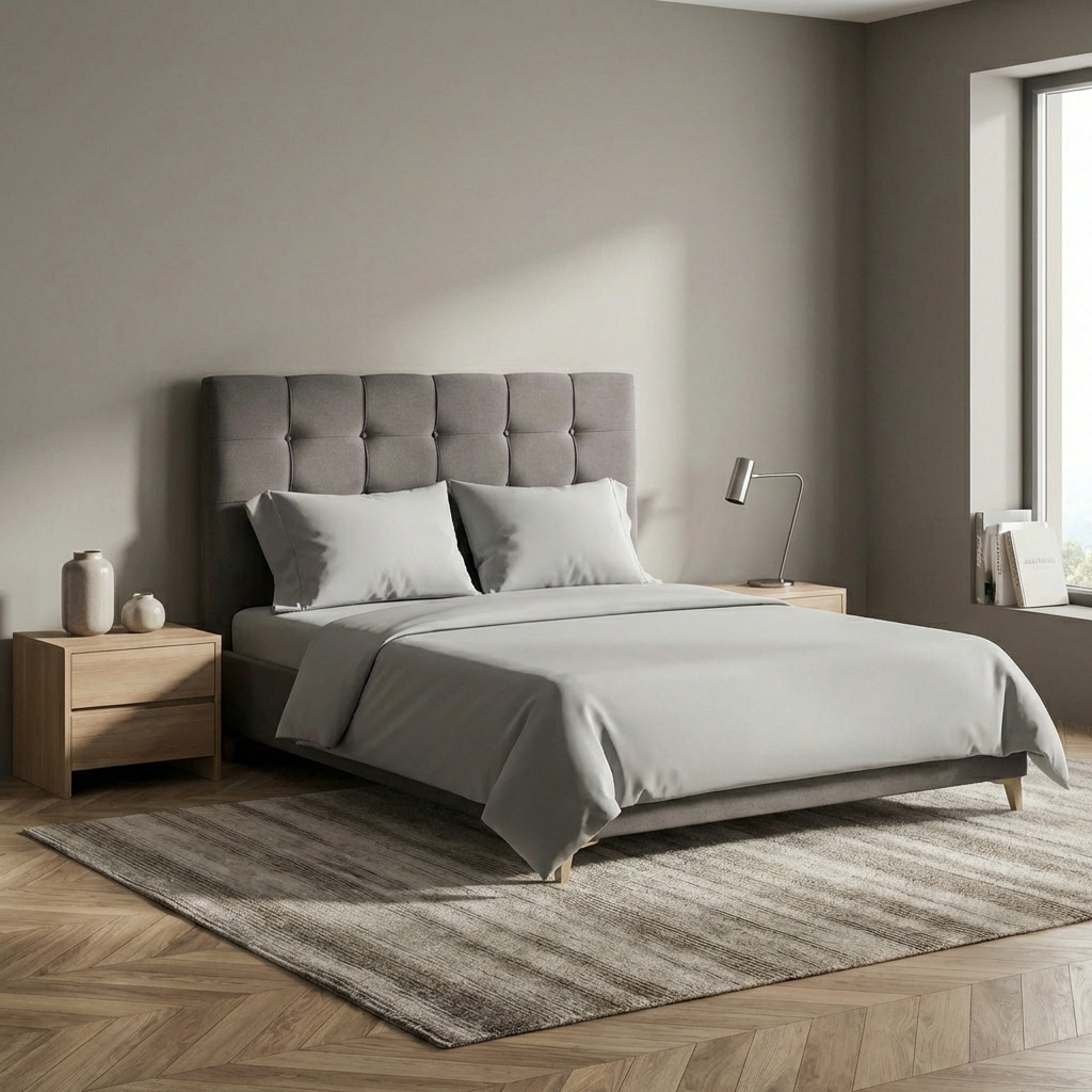 DecHome LETTOCLUPMONACOGR Letto Matrimoniale Contenitore Imbottito 170x198x108 cm Grigio Scuro