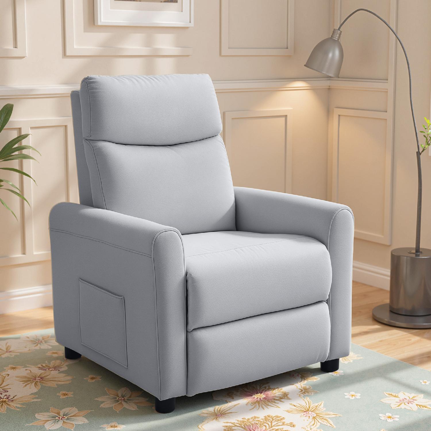 DecHome LGZ480 Poltrona Relax Reclinabile Manuale 73x86x100 cm Grigio Chiaro