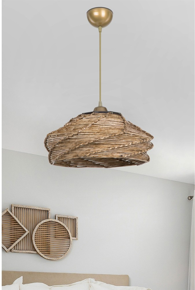DecHome MDL4940 Lampada a Sospensione Boho Chic Carta Intrecciata �40X57 cm