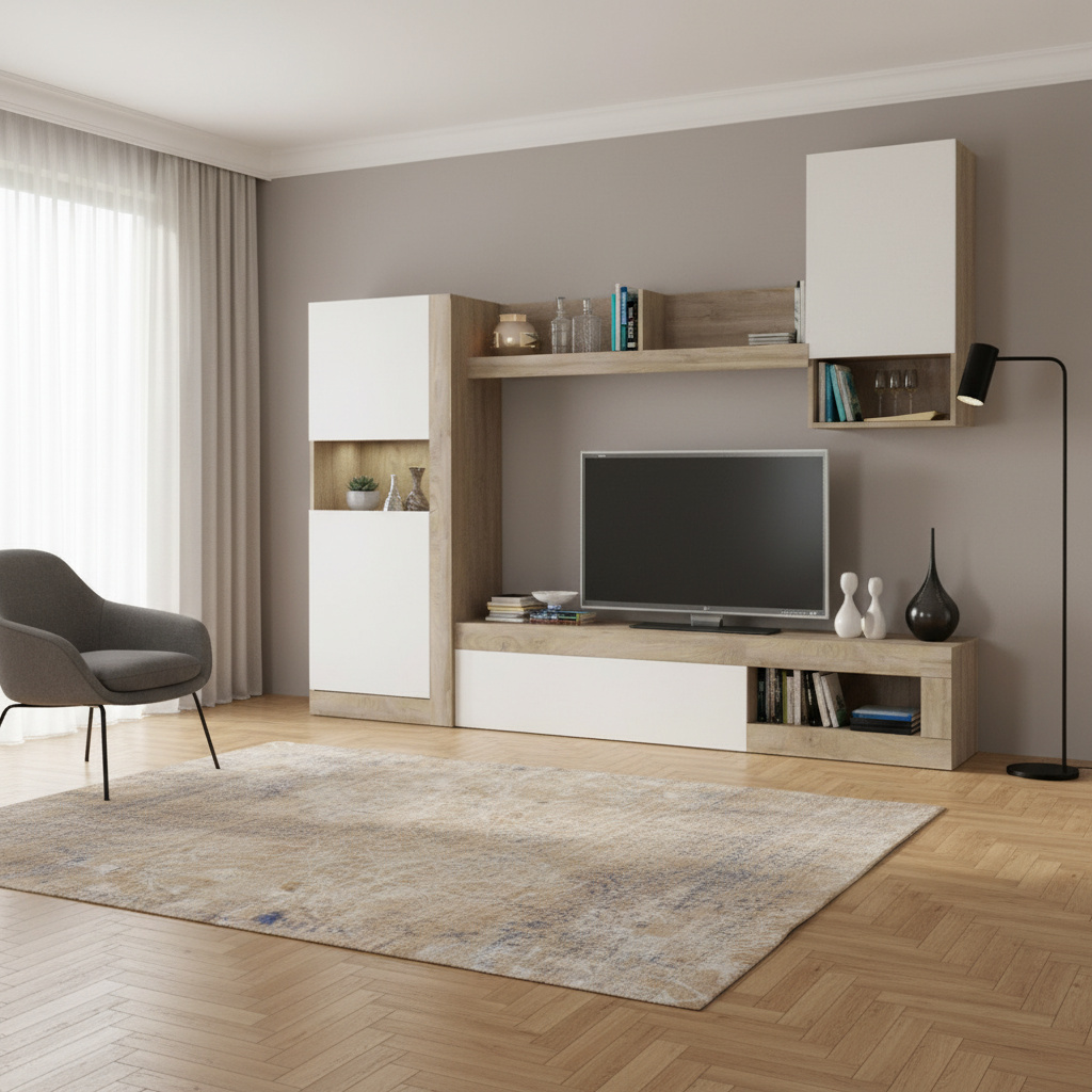 DecHome MK801402 Parete Attrezzata 255x40x200 Marrone Sereno Sereno