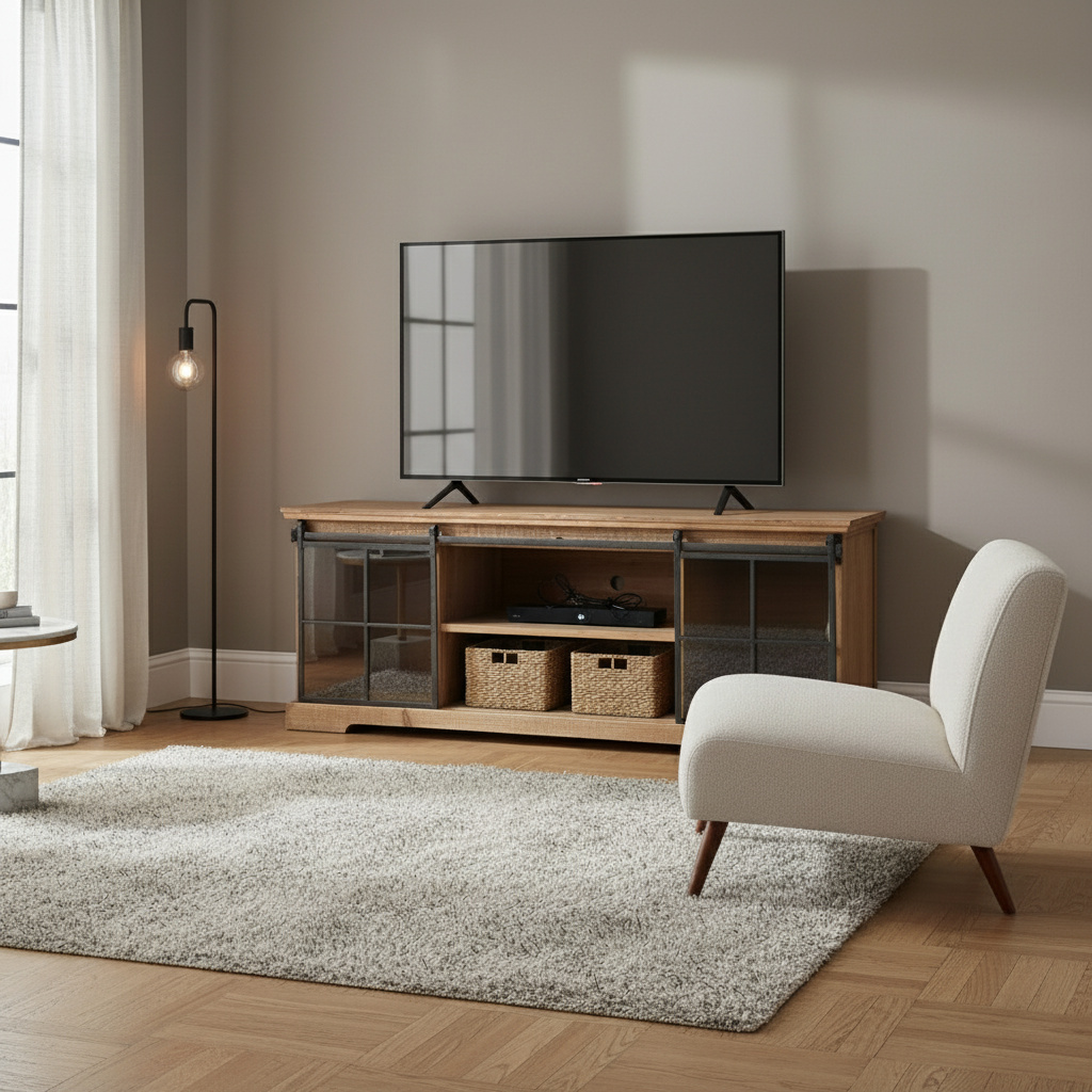 DecHome MO806411 Mobile TV Industriale Legno e Acciaio 160x45,5x60 Legno Dorian