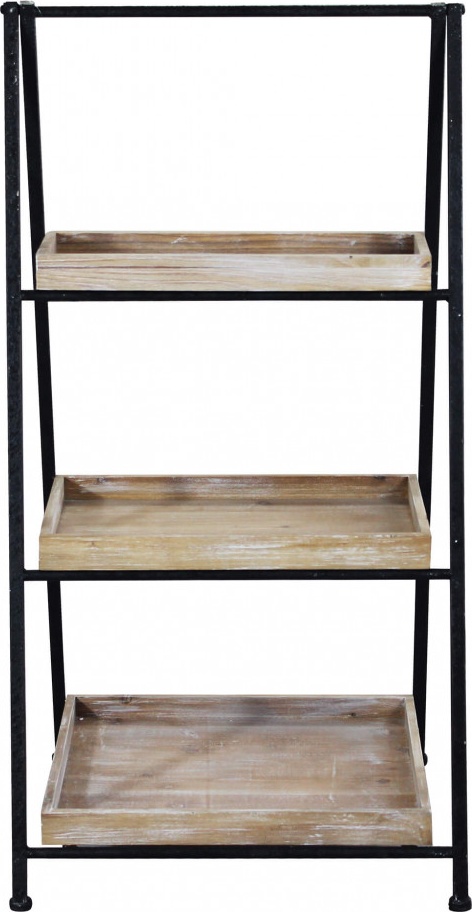 DecHome MO806830 Mobile Brooklyn in Legno e Metallo cm 52x41x99,5 h Nero  Marrone