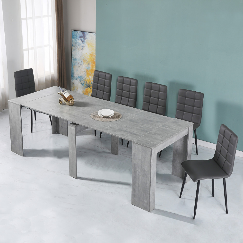 DecHome MO807177 Tavolo Consolle Allungabile Ingresso 50-300 X 90 cm Grigio
