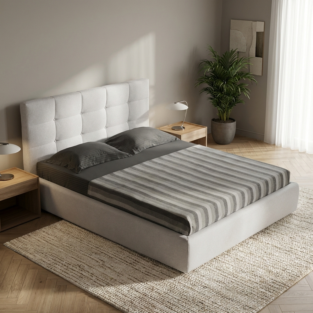 DecHome NAPOLIGR160SORO90 Letto Matrimoniale Contenitore Rete Doghe 182x205x120 cm Grigio