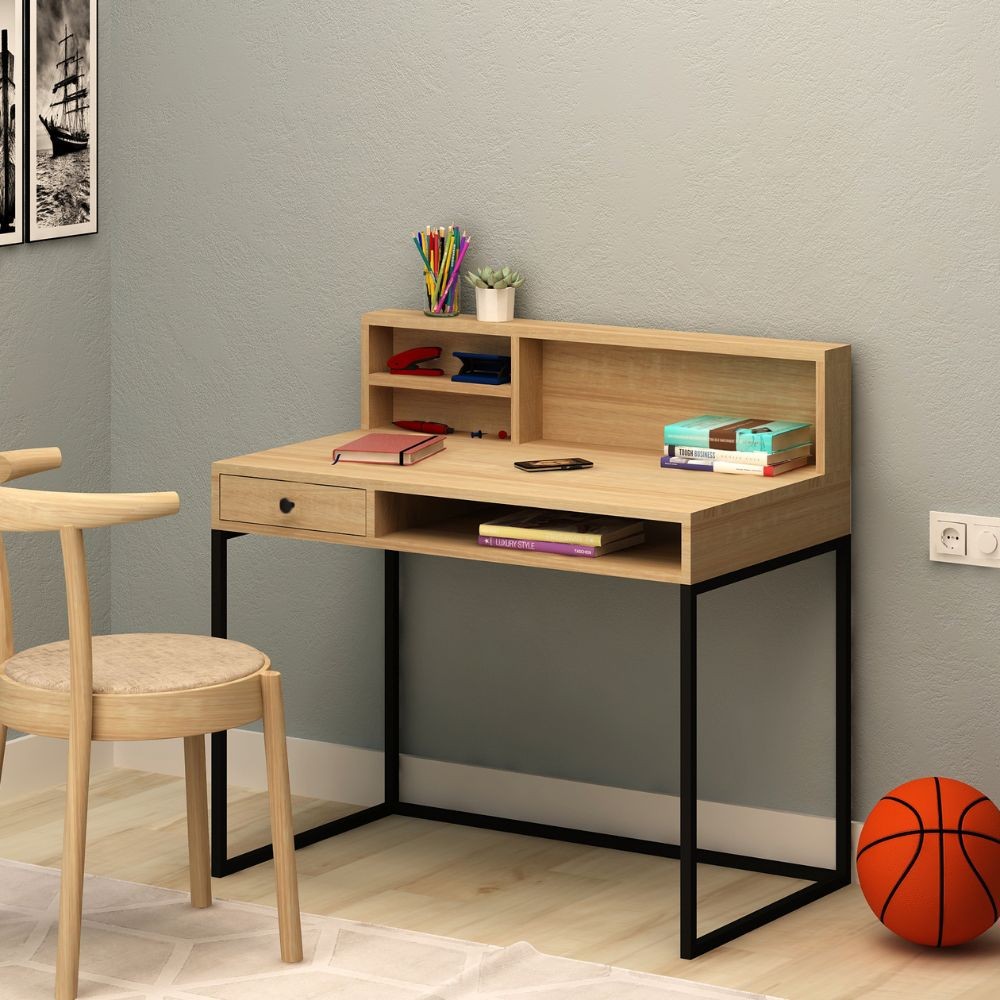 DecHome NASUS Scrittoio Moderno 100x60x97 cm colore RovereBianco