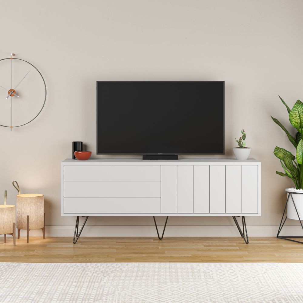 DecHome PICADILLYBI Mobile TV Contemporaneo 57x139x36 Bianco Picadilly