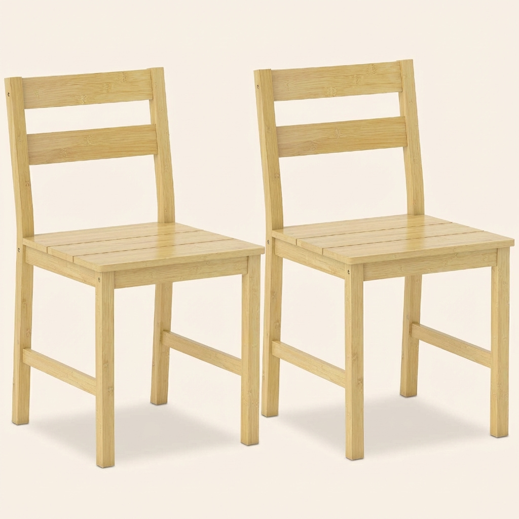 DecHome R400ND Set 2 Sedie Cucina Soggiorno Design Moderno in Bamb� 42x45x80 cm Legno
