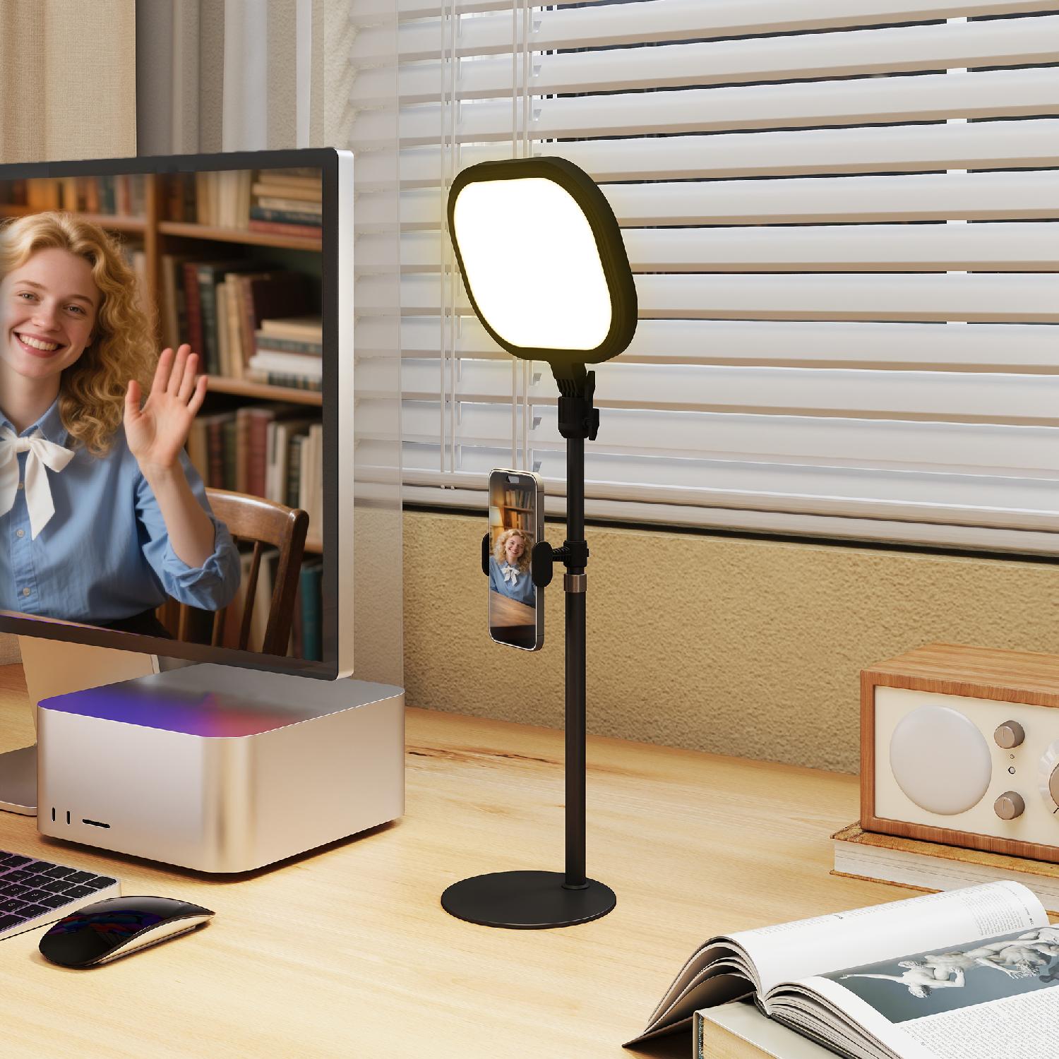 DecHome R417BK Lampada da Scrivania LED con Supporto per Telefono 10 Luminosit� Nero