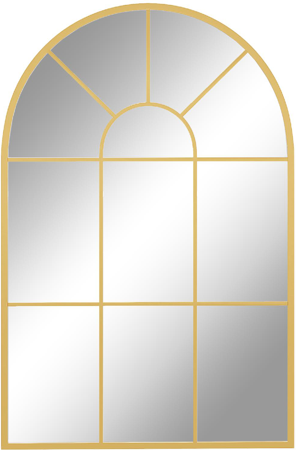 DecHome R4351GD Specchio da Parete ad Arco in Vetro e Metallo Oro Moderno