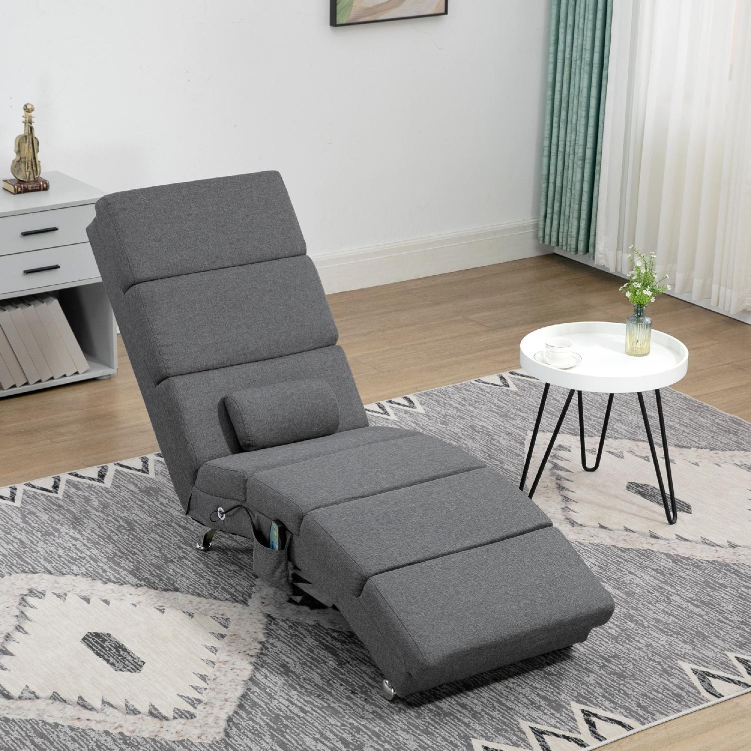 DecHome R457CG Chaise Longue Massaggiante con 8 Punti Vibranti e Riscaldamento Grigio