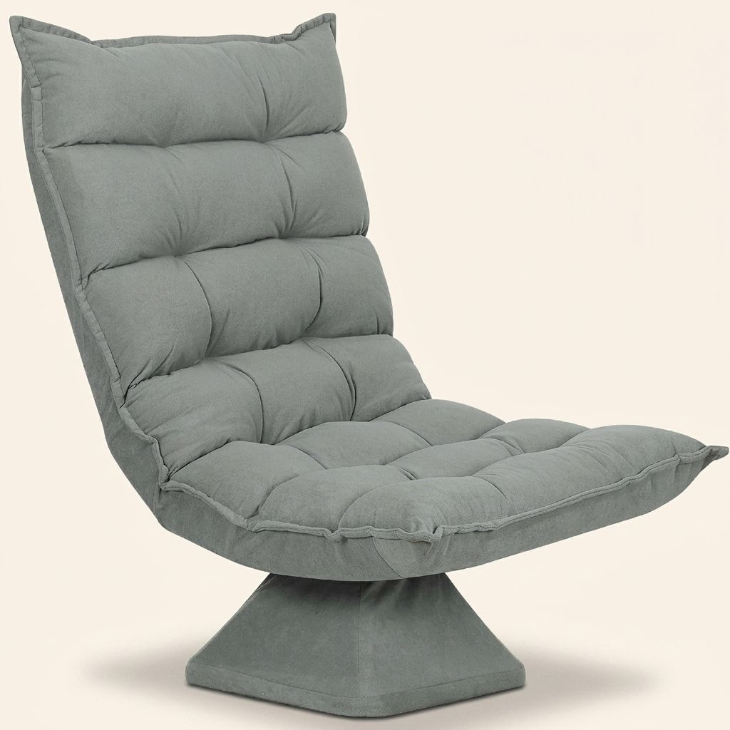DecHome S5190LG Poltrona Moderna in Tessuto Effetto Velluto 62x70x95 cm Grigio Chiaro