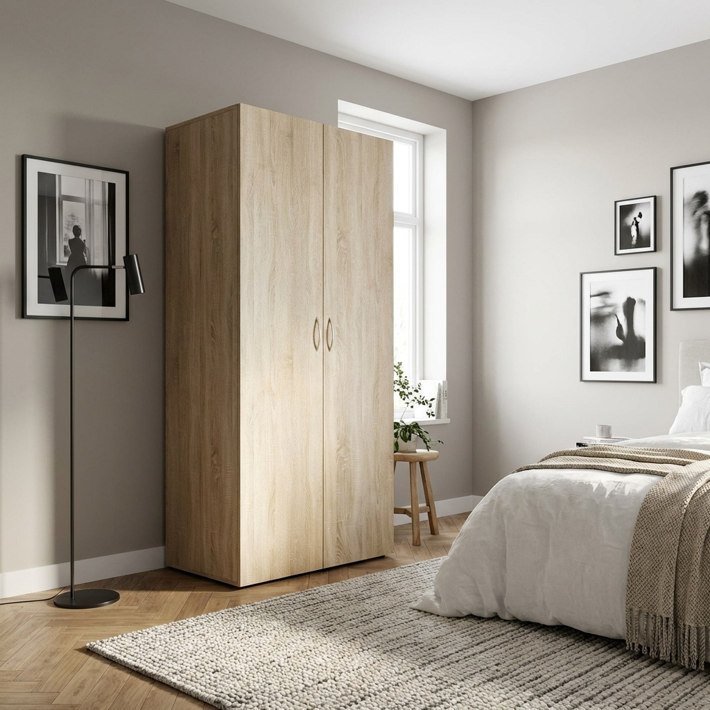 DecHome SEBA2RO Armadio Guardaroba 2 ante battenti 80x51,6x177 cm Rovere Sonoma Seba