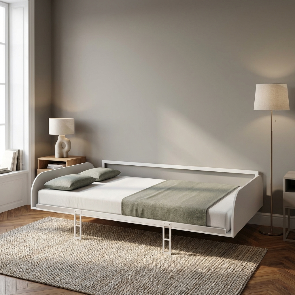 DecHome SIMPLELETTO Letto Matrimoniale A Scomparsa Orizzontale 214x152x85 cm Bianco
