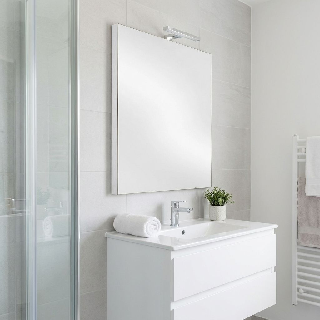 DecHome SLXE38203SMV Specchio Bagno con Luci LED Rettangolare 60x80 cm Luxera Metallo