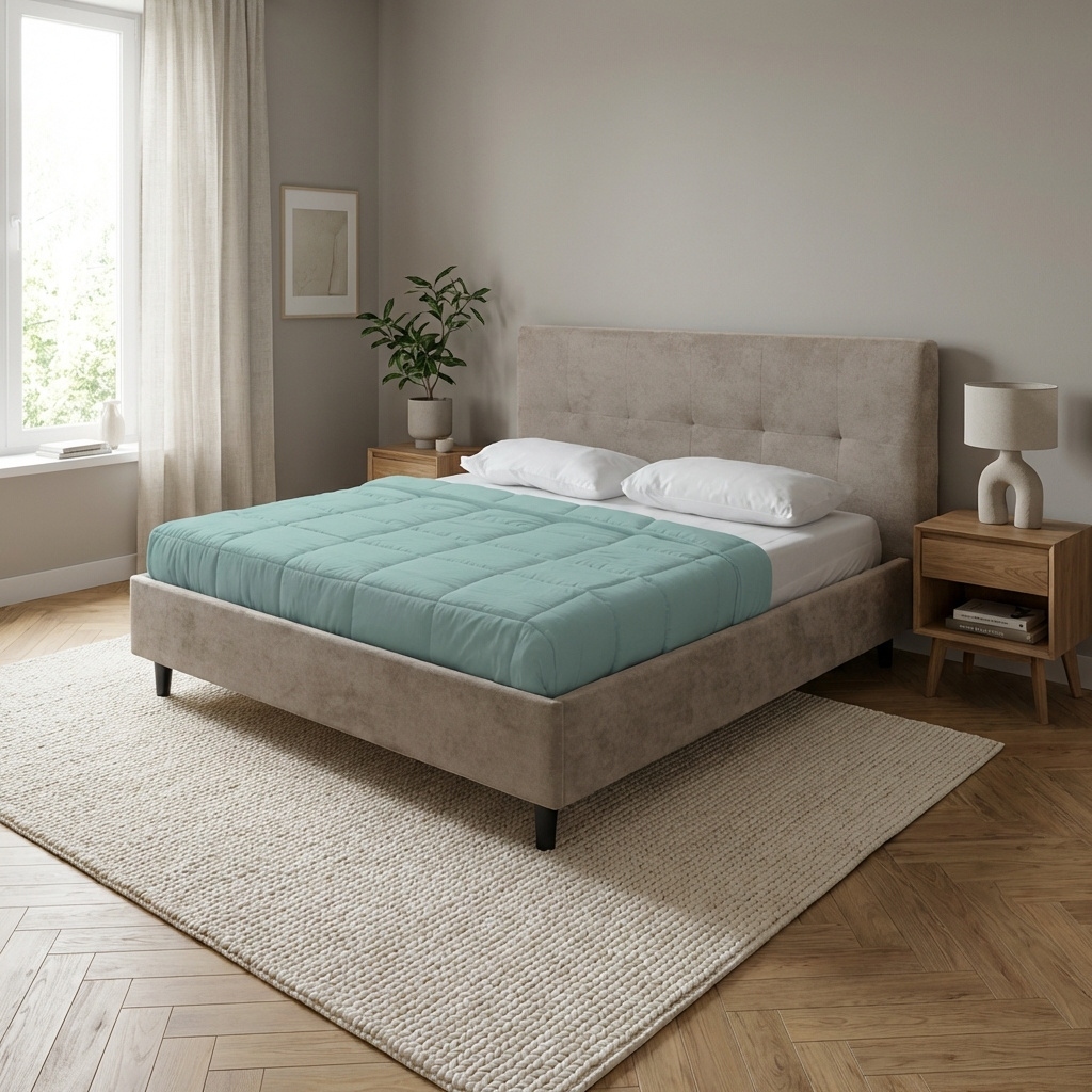 DecHome SNELLO160ENJOY03 Letto Matrimoniale Imbottito Moderno Rete Doghe 182x210x120 Tortora