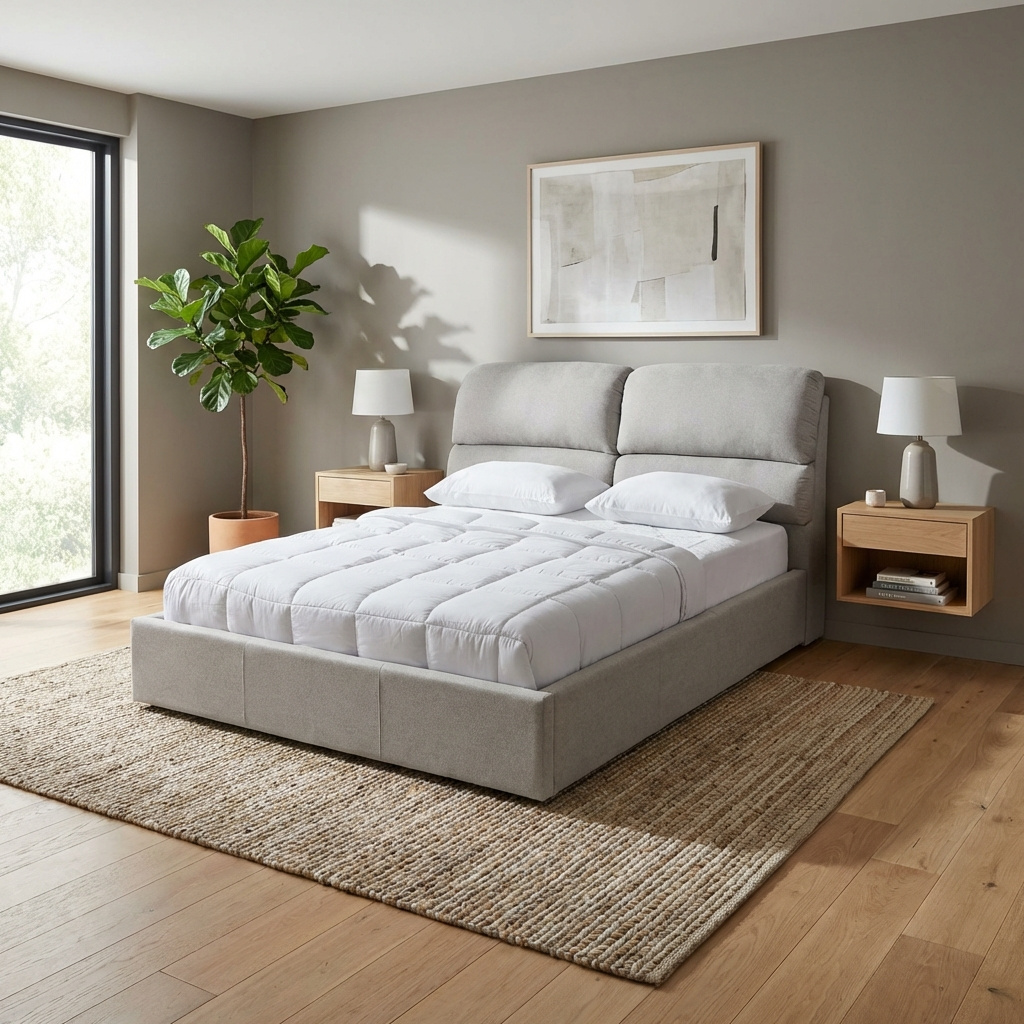 DecHome SOFABACK160ENJ03 Letto Matrimoniale Contenitore Rete 178x222x120 cm Taupe