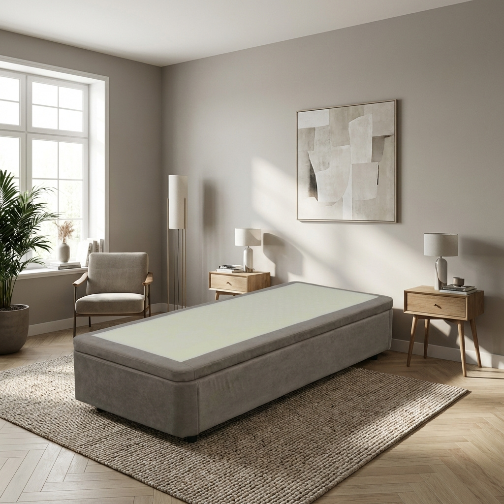 DecHome SOMMIER80ENJ03 Letto Singolo Sommier Contenitore 82x192x39 cm Tessuto Taupe