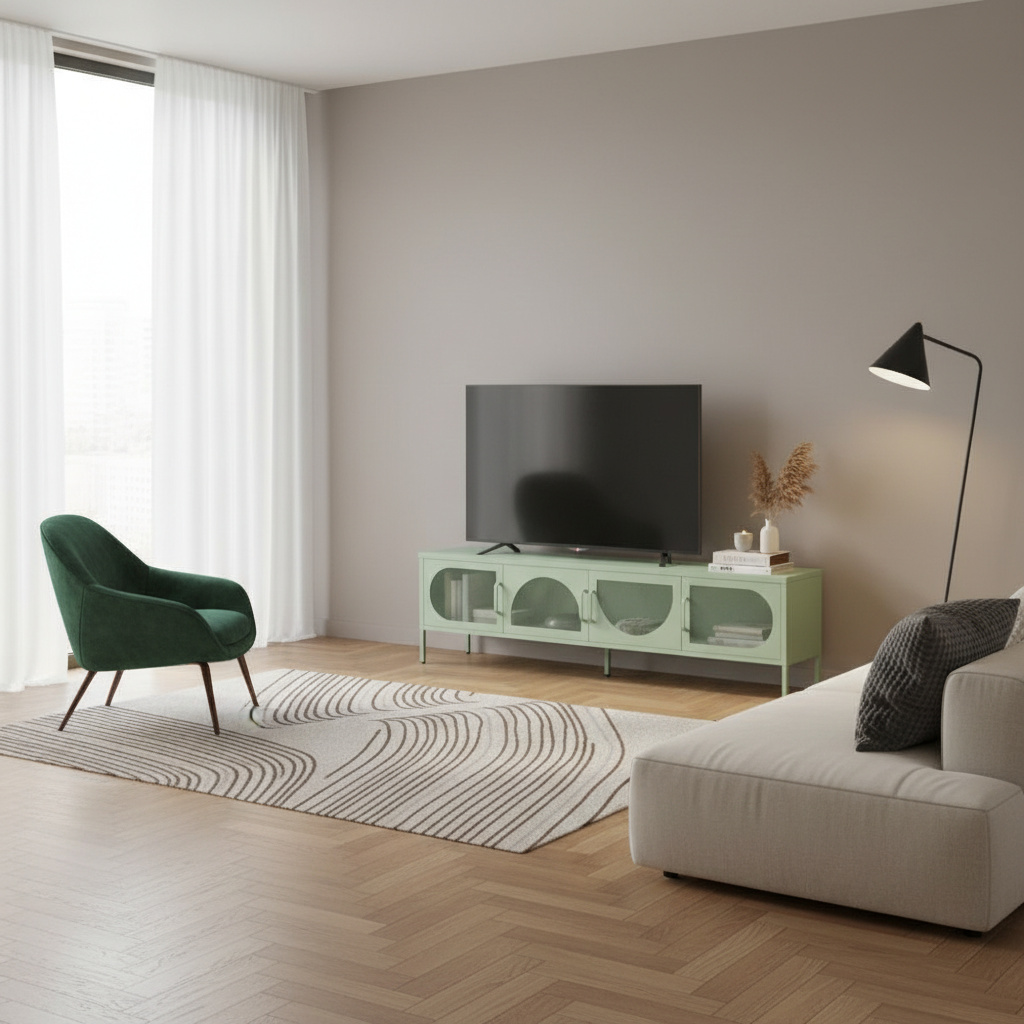 DecHome TAYRA18145 Mobile TV Moderno Metallo 180x35x50 Verde Tayra