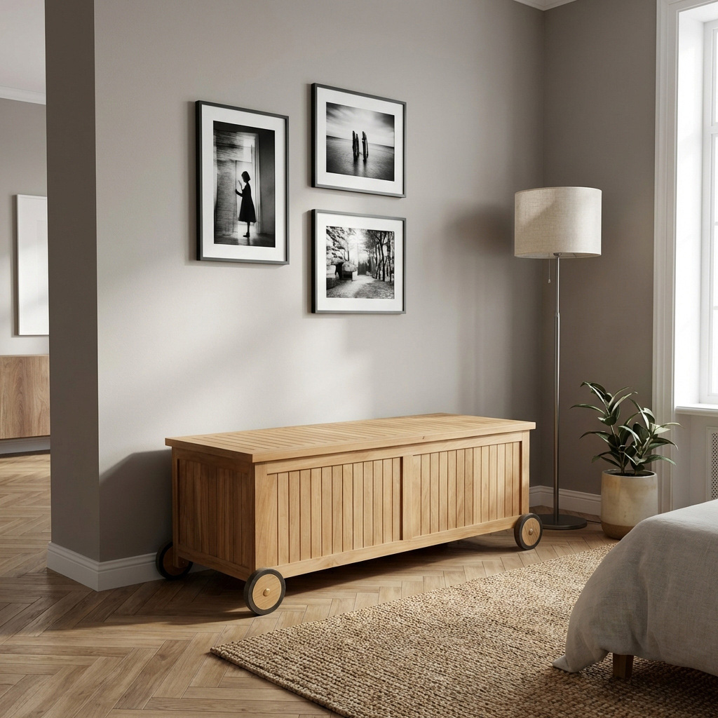 DecHome TE804337 Cassapanca in Legno Panca contenitore 155x55x53 cm Legno