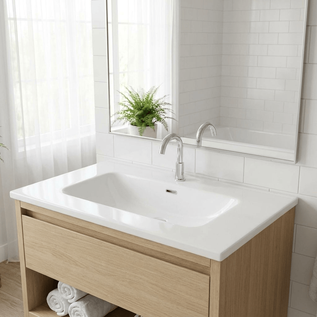 DecHome VAS836-60 Lavabo Consolle da Appoggio  61x46.5x14 cm. Bianco