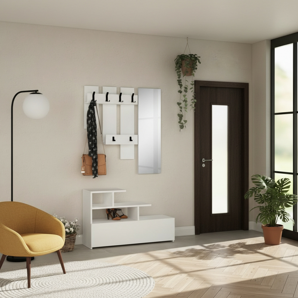 DecHome VESTYBI Mobile Ingresso Appendiabiti Moderno 100x30x122 cm - Vesty