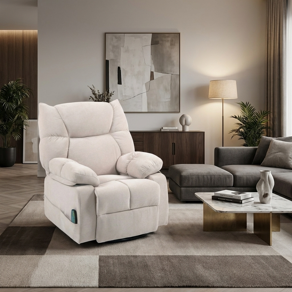 DecHome W790BG Poltrona Relax Reclinabile Elettrica Massaggiante 98x90x98 Beige