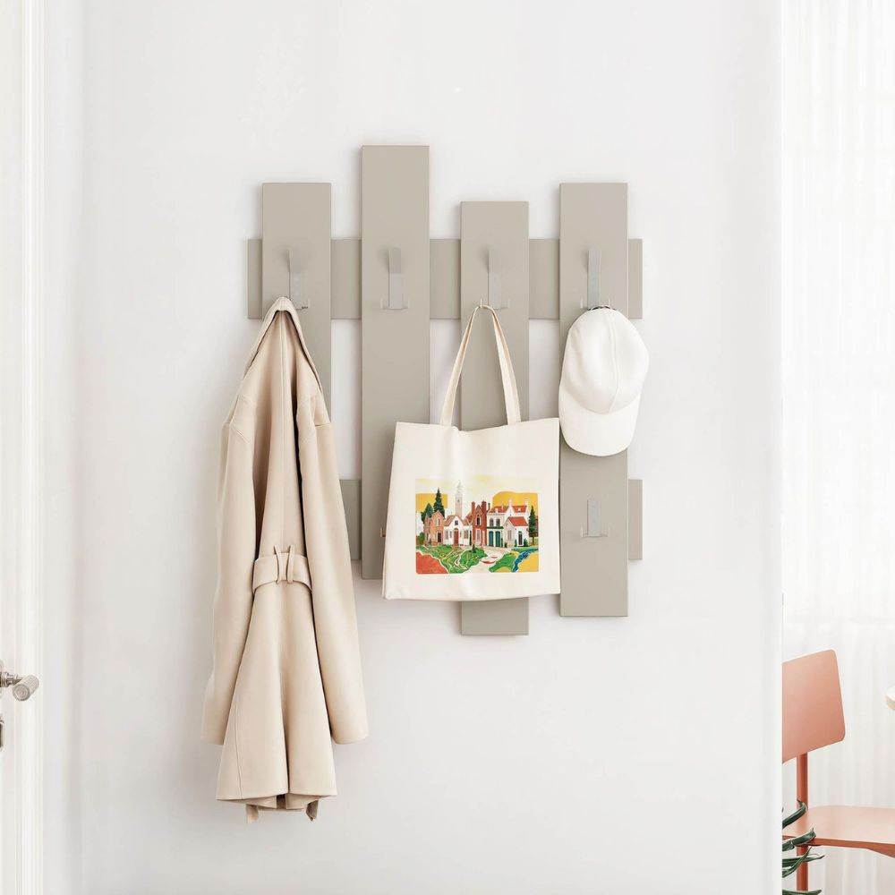 DecHome WAVESAND Appendiabiti 8 Ganci Multipli 64X81 cm Truciolare 4 Kg