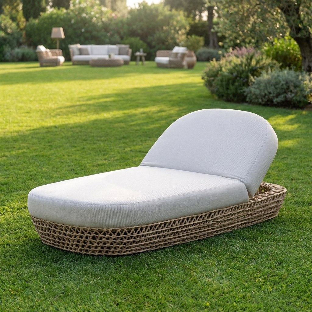 VivaGarden WI806941-BEIG Lettino Prendisole da Giardino 205x82x36 cm Beige Lafayette