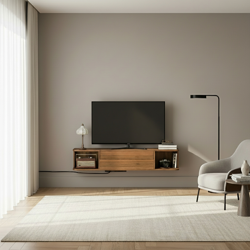 DecHome WNZ454 Mobile TV Sospeso Moderno 120x24x22,4 Noce