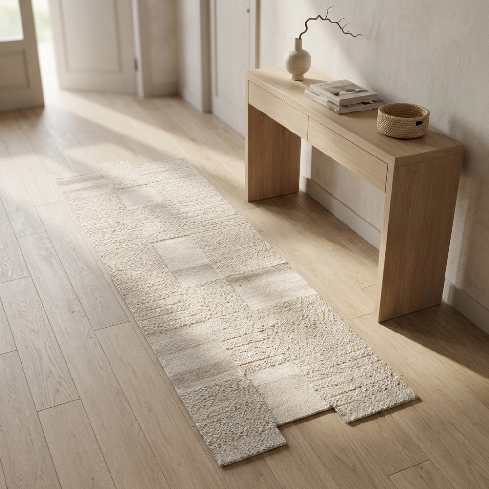 DecHome WO801828 Tappeto per Soggiorno 160x230 cm in Poliestere e Lana Beige