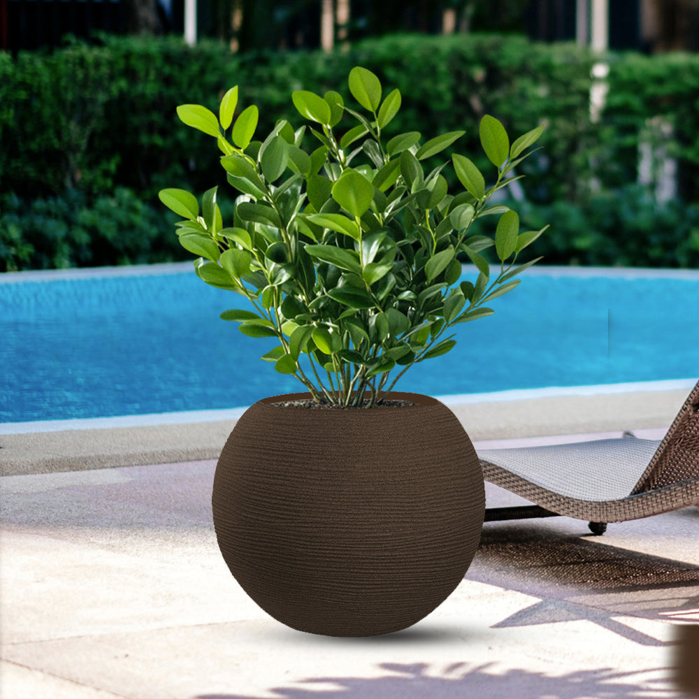 Divina Garden DGMBOTTI40M Vaso in Resina da Esterno Interno � 40x33h cm Marrone Botticelli