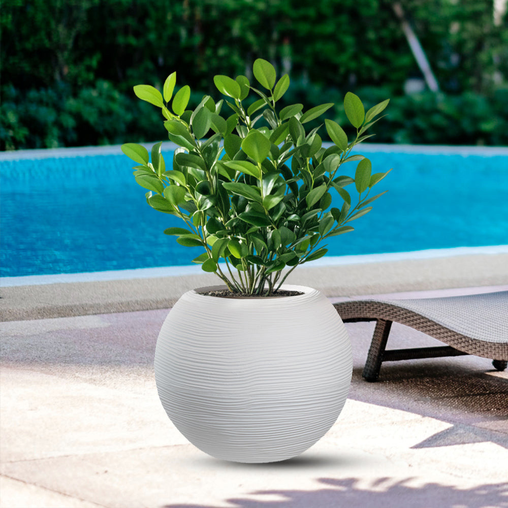 Divina Garden DGMBOTTI40W Vaso in Resina da Esterno Interno � 40x33h cm Bianco Botticelli