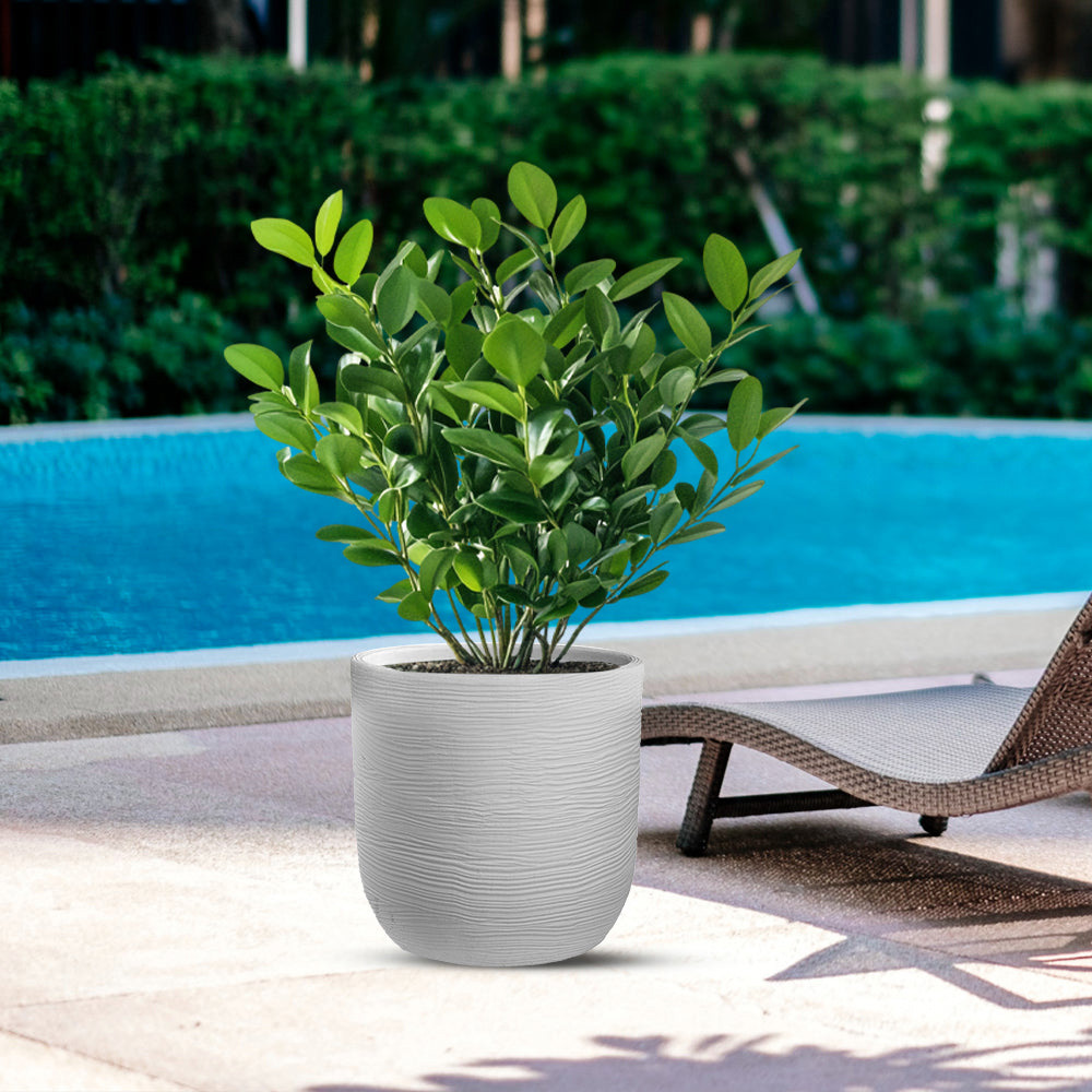 Divina Garden DGRAFF35W Vaso in Resina da Esterno Interno � 35x34h cm Bianco Raffaello