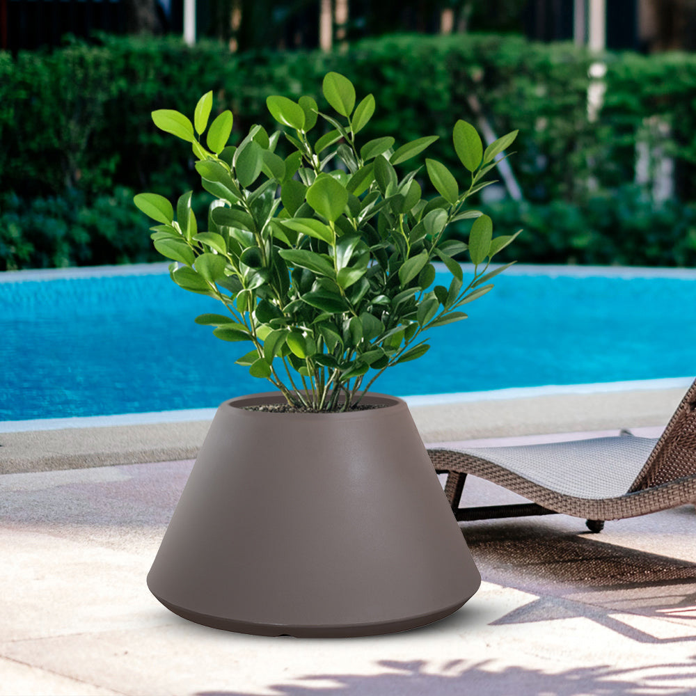 Divina Garden DGSTRO60T Vaso in Resina da Esterno Interno � 60x35h cm Tortora Stromboli