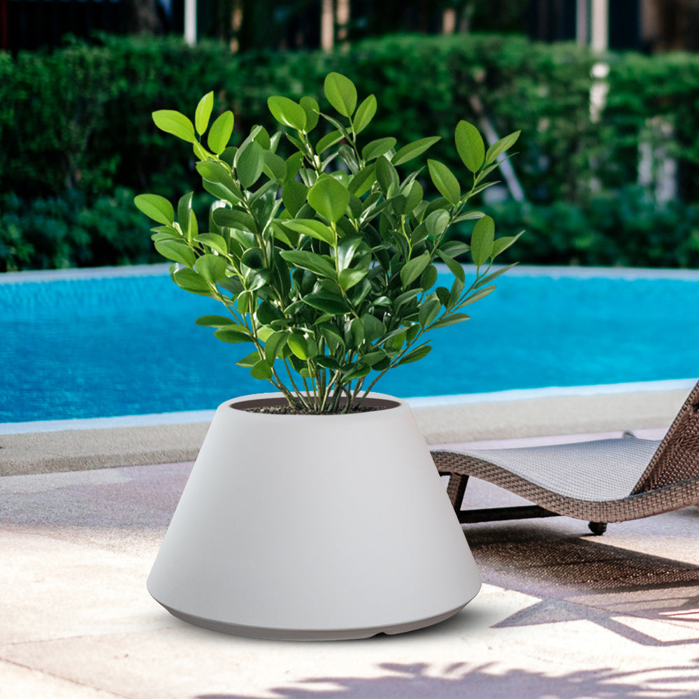 Divina Garden DGSTRO60W Vaso in Resina da Esterno Interno � 60x35h cm Bianco Stromboli