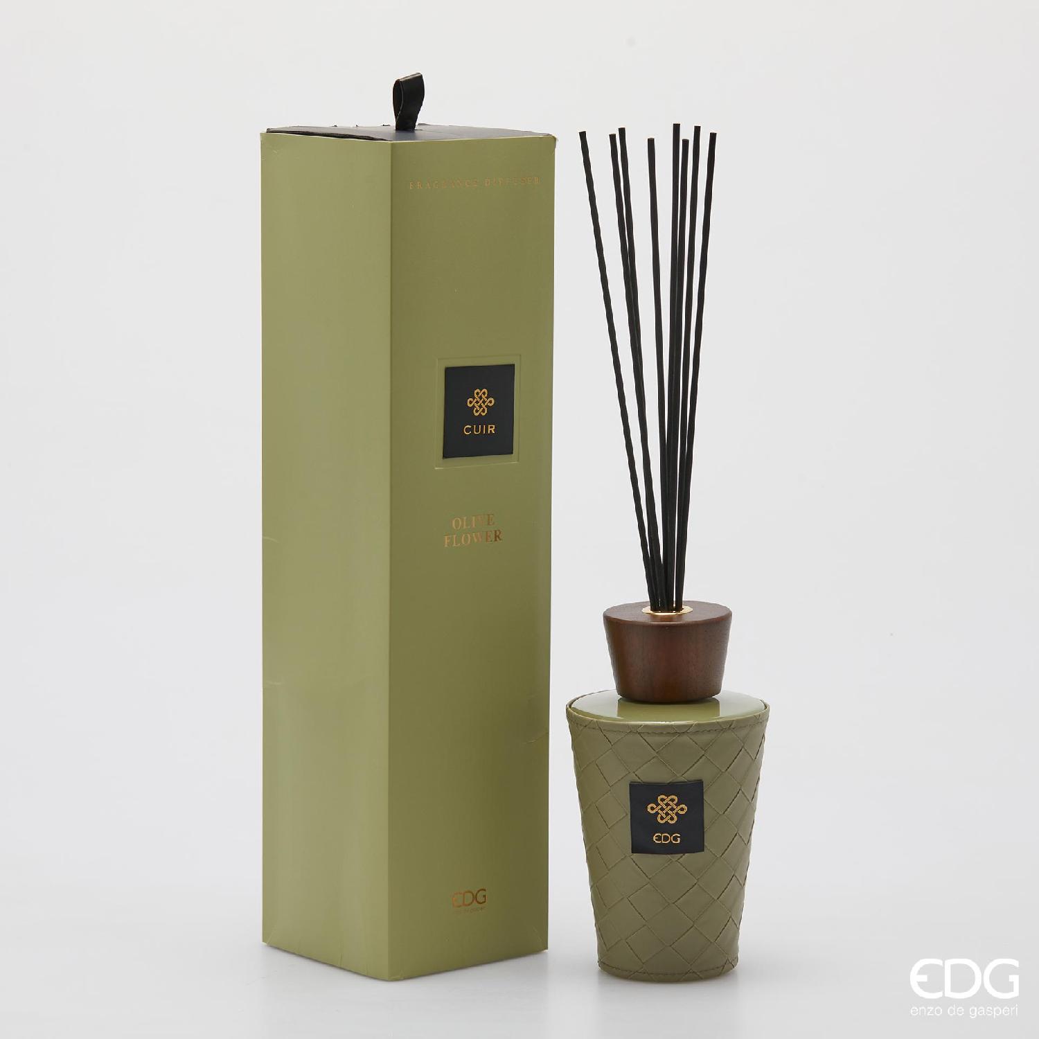 EDG 5500071AOFL OLIVE FL Diffusore di Aromi con Bastoncino 1000 ml Olive Flower - Cuir