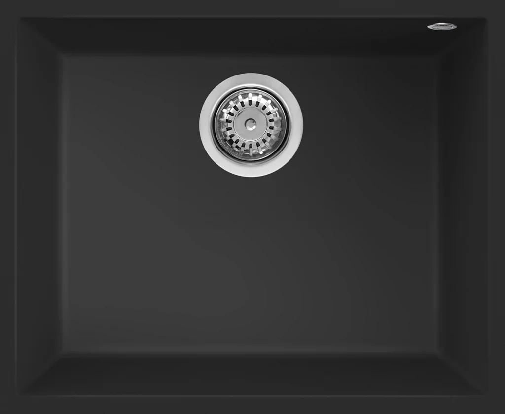 ELLECI LGQ10540 Lavello Cucina 1 Vasca da Incasso 57 cm Granitek Nero  Quadra 105
