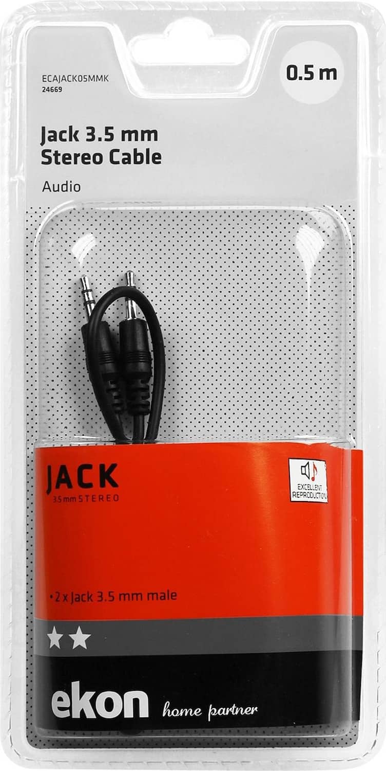 Ekon JACK05MMK Cavo audio jack 3,5 mm stereo maschio a stereo maschio