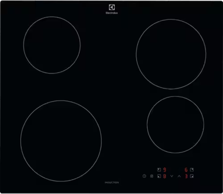 Electrolux Piano Cottura Induzione 4 Fuochi 60 cm da Incasso Vetroceramica colore Nero - Serie 300 EIB60424CK