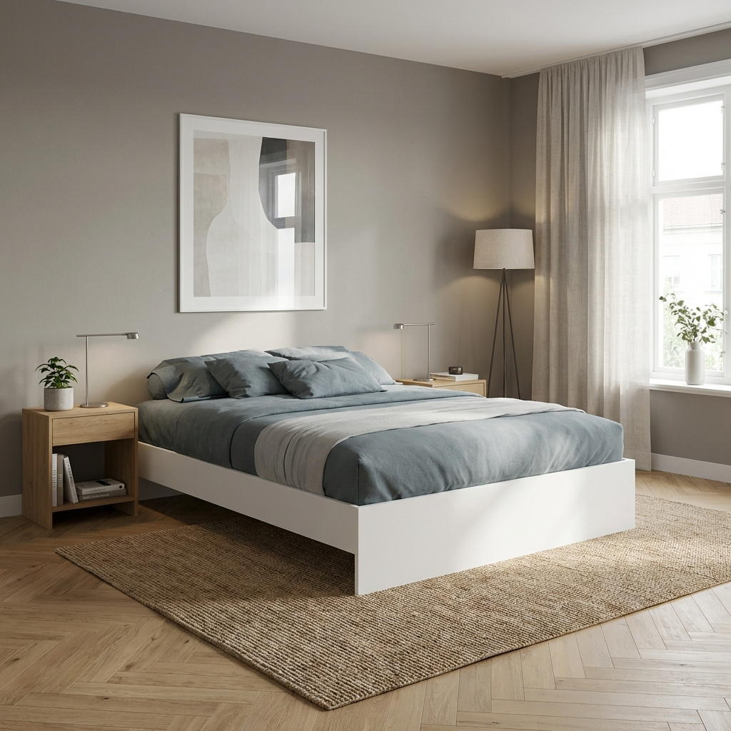 FORES HABITAT 006072A Letto Matrimoniale 166x196x39 cm Bianco Artik  Ethna
