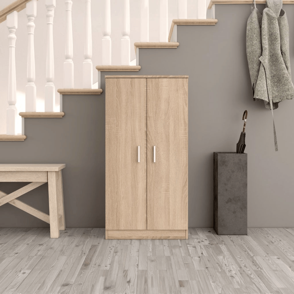 FORES HABITAT 007813F Mobile Multiuso 2 Ante e 6 Ripiani Eff Rovere 55x36x108 cm Rovere