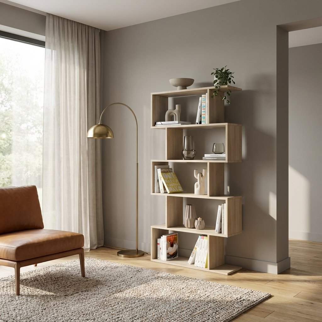 FORES HABITAT 301011F Libreria Moderna 6 Ripiani 80x25x192 cm Rovere